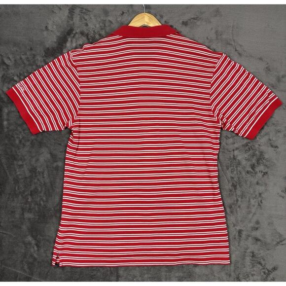 Masters Collection 100% Pima Cotton Red White Stripe Golf Polo Shirt Mens Large - Picture 2 of 9